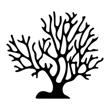 Bir Mercan Resifinin Dallanma Yapılarıyla Ayrıntılı Silueti