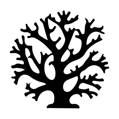 Tasarım ve Doğa Temalı Projeler için Sanatsal Siyah Mercan Silueti