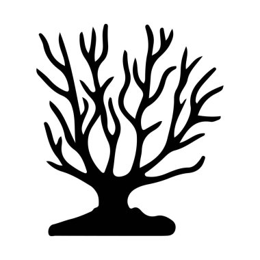 Organik Temalar İçin Zarif Siyah Mercan İllüstrasyonu