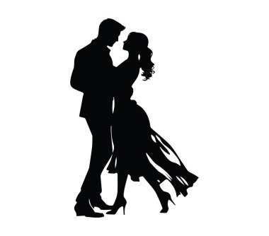 Romantik Dans Eden Çiftin Zarif Silueti Yumuşak Işık Altında Sarılmak