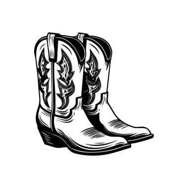Karmaşık Tasarım ve Klasik Şekilde Batı Kovboy Çizmeleri