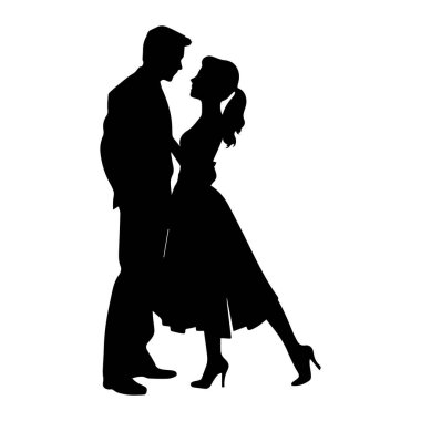 Zarif Bir Tarzla Dans Eden Çiftin Romantik Silueti
