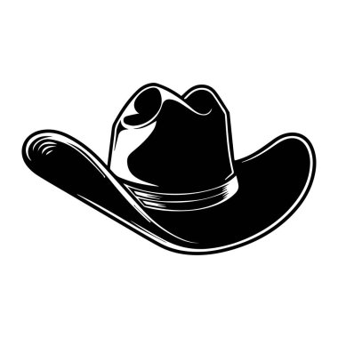 Batı Kültürü ve Nostalji Teması İçin Klasik Kovboy Şapkası Silueti