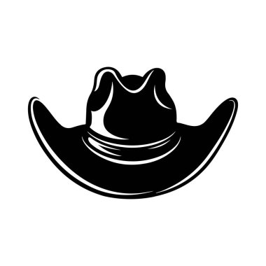 Basit Grafik Kullanımı Tasarımı dalında Klasik Siyah Kovboy Şapkası Tasarımı