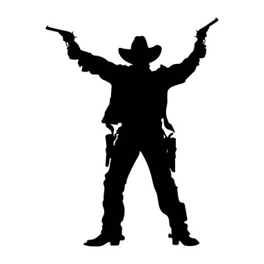 Çifte Tabancalı Kovboy Silueti Harekete Geçti