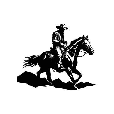 Siluette Tek Sürücü At Sırtına Karşı