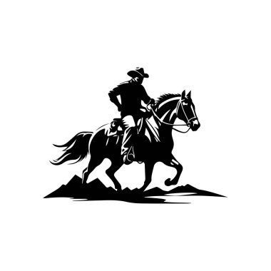 Siluet 'teki Dörtnala Dağ Geçidi' nde At Binicisi