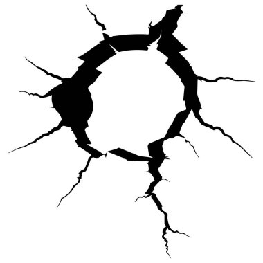 Siyah Çatlak Duvar Dokusu Yaratıcı Kullanım İçin İzole Edildi