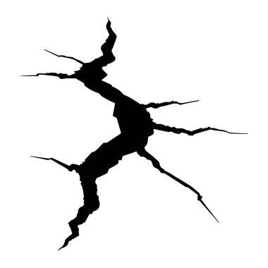 Çatlak Yüzeyin Siyah Silüeti İzole Edildi