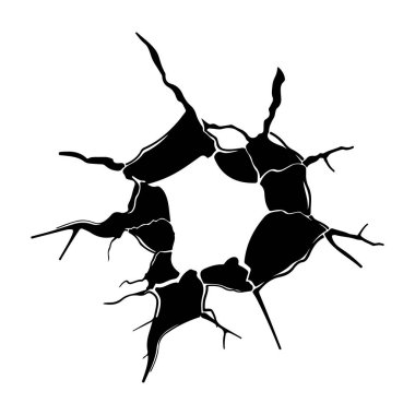 Cesur Grafik Tasarımı için Soyut Siyah Çatlak ŞekliName