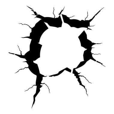 Kırık Kenarlar ve İç Alan ile Ayrıntılı Çatlak Duvar Dokusu