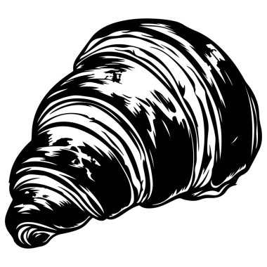 Desenli Katmanlar ve Kıvrık Kenarlı Kruvasanın Ayrıntılı Resimleri