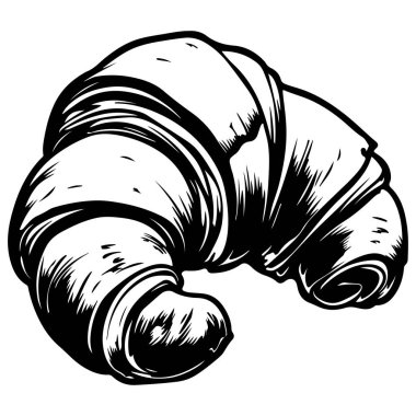 Lezzetli bir kruvasanın el yapımı tasviri