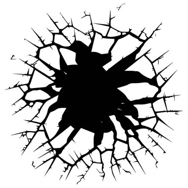 Keskin Kenarlı Kırık Cam Parçası ve Karanlık Siluet Tehlikeyi Sembolize Ediyor