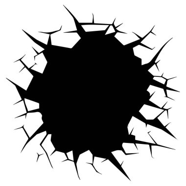 Sanatsal Tasarımda Keskin Kenarları ve Kırıkları olan Kara Çatlak Deliği