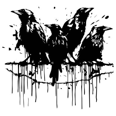 Monokrom Sanatında Damlayan Boya Efektiyle Kablodaki Siyah Kuşlar