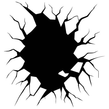 Yaratıcı Sanatlar ve Resimler İçin Kara Çatlak veya Duvardaki Delik