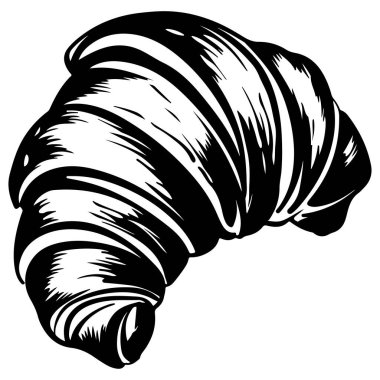 Detaylı Siyah-Beyaz Kruvasan Görünümü Doku ve Girdaplı