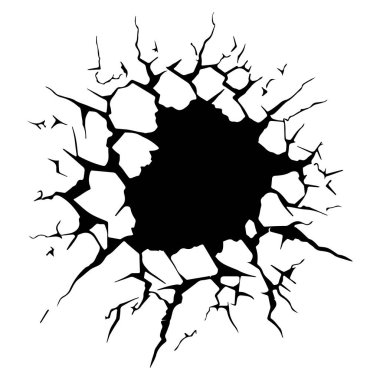 Siyah Grunge Ayrıntılı Kırık Desenli Duvar Dokusunu Kırdı