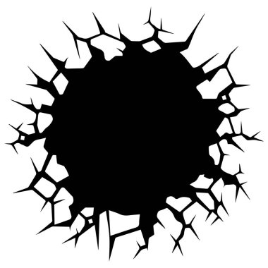 Keskin Kenarları ve Karmaşık Desenleriyle Çatlak Dairesel Delik