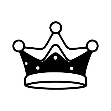 Kraliyet Konseptleri için Basit Siyah Taç Simgesi Tasarımı