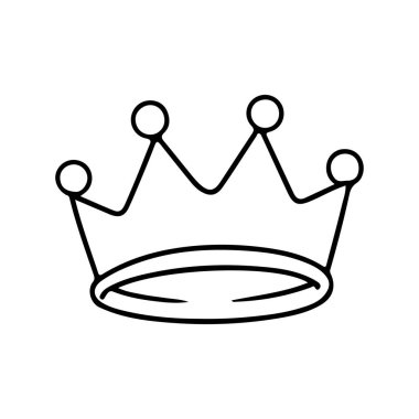 Kraliyet ve Zarafet Teması İçin Basit Satır Sanat Taç Simgesi Simgesi