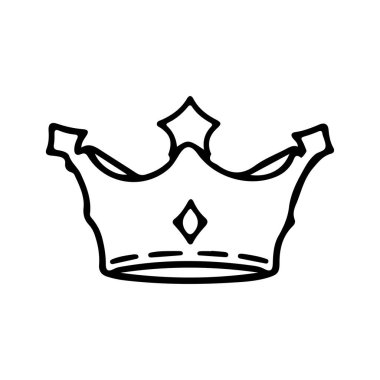 Zarif Tasarım Elementleriyle Bir Tacın Basit Siyah Tasarımı