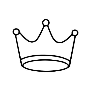 Kraliyet ve Kutlama Teması İçin Basit Satır Sanatı Taç Sembolü
