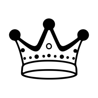 Çeşitli Tasarımlar İçin Basit Satırlara sahip Zarif Taç Simgesi