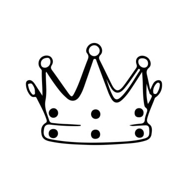 Dairesel Detaylı Klasik Taç Basit Siyah Taslak