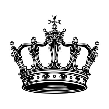 Karmaşık Detaylar ve Dekoratif Elementlerle Zarif Kraliyet Tacı, Kraliyet veya Klasik Temalar İçin Mükemmel