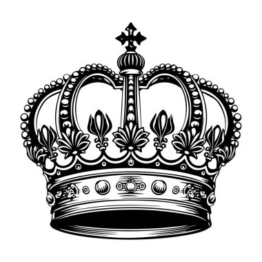 Karmaşık Mücevher Detaylı Süslü Taç Tasarımı Kraliyet Teması ve Klasik Resimler İçin Mükemmel