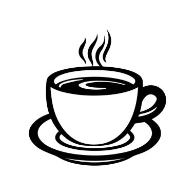 Sade Tabak ve Minimum Arkaplan Tasarımı Üzerine Yükselen Buharlı Beyaz Kupada Sıcak Kahve