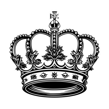 Çeşitli yaratıcı projeler için karmaşık detaylar ve dekoratif unsurlarla zarif kraliyet taç tasarımı
