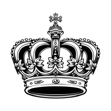 Çiçek Aksanları ve Zarif Sanatlar İçin Detaylı Tasarım Elementleri içeren Süslü Kraliyet Taç Resimleri