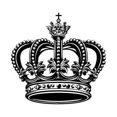 Kraliyet Temaları ve Resimleri için Karmaşık Detaylar ve Dekoratif Elementlerle Dekoratif Klasik Taç Tasarımı