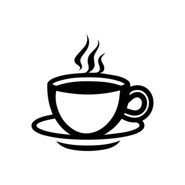 Samimi Ambiance ve Sabah İlham İçin Saucer üzerine Buharlı Siyah ve Beyaz Minimalist Kahve Kupası