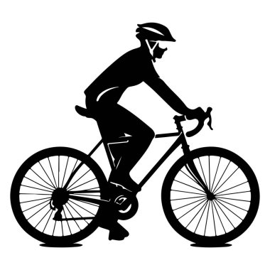 Bisikletçinin Şık Silueti Spor ve Spor Teması İçin Mükemmel Bir Arkaplanda Bisiklet Sürüşü