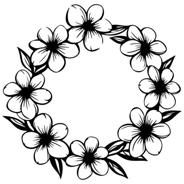 El Sanatları, Davetiyeler ve Ev Dekorasyonu Projeleri için Zarif Siyah ve Beyaz Çiçek Tasarımı