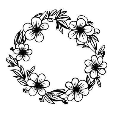 Modern Biçimli Dekoratif Elementler ve Yaratıcı Projeler İçin Siyah Hat Çiçek Tasarımı