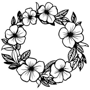 Zarif Çiçekler ve Yapraklar Özellikli Güzel El Çizimi Çiçek