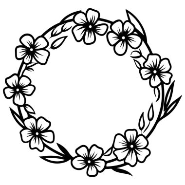 Zarif çiçek desenli, el yapımı çiçekler ve dekoratif amaçlı yapraklar.