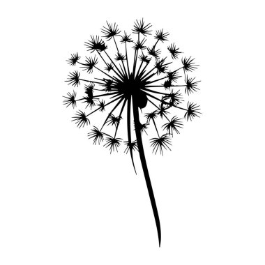 Siyah başlıklı bir Karahindiba Çiçeğinin Silueti