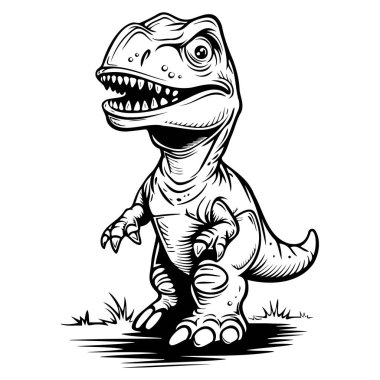 Çocuk Kitapları ve Eğitimsel Malzemeler İçin Oyuncu Dinozor Resimleri İdeal