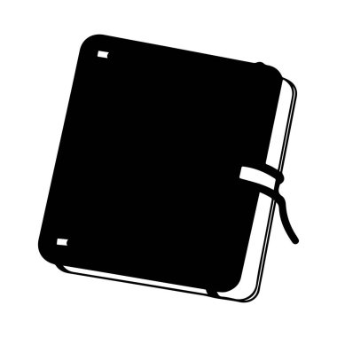 Not almak ve düzenlemek için dizayn edilmiş siyah bir defter silueti.