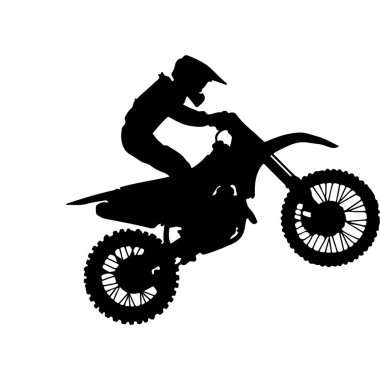 Bir Motosikletli Sürücünün Silueti Açık Hava Macera Ayarlarında Gradyan Arkaplanına Karşı Gösteri Yapıyor