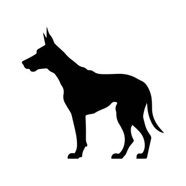 Görkemli Köpeğin Silueti Sanatsal ve Yaratıcı Kullanıma Karşı Profilde Gururla Duruyor
