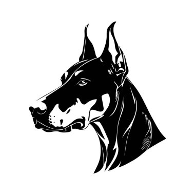 Ayrıntılı Özellikleri ve Sanatsal Tarzı Olan Büyük Danimarkalı Köpek Profilinin Zarif Siyah ve Beyaz Çizimi