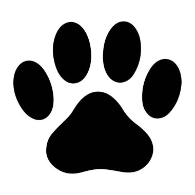 Yaratıcı tasarımlar ve hayvanlarla ilgili projeler için siyah hayvan pençesi izi silueti