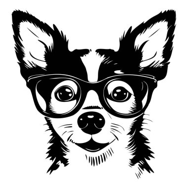 Eğlence ve Tuhaf Tasarımlar ve Yaratıcı Projeler İçin Gözlüklü Şık Köpek Resimleri